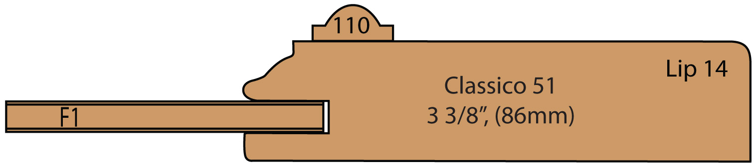 cross section of Glenellen Door with applied moulding